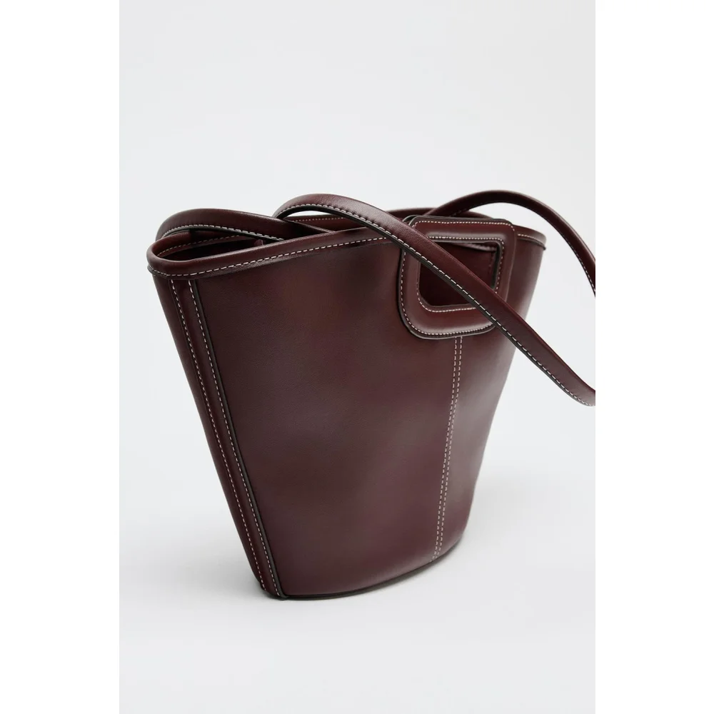 Zara Topstitched Shopper Bag - Picture 2 of 7